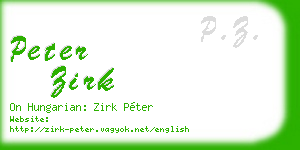 peter zirk business card